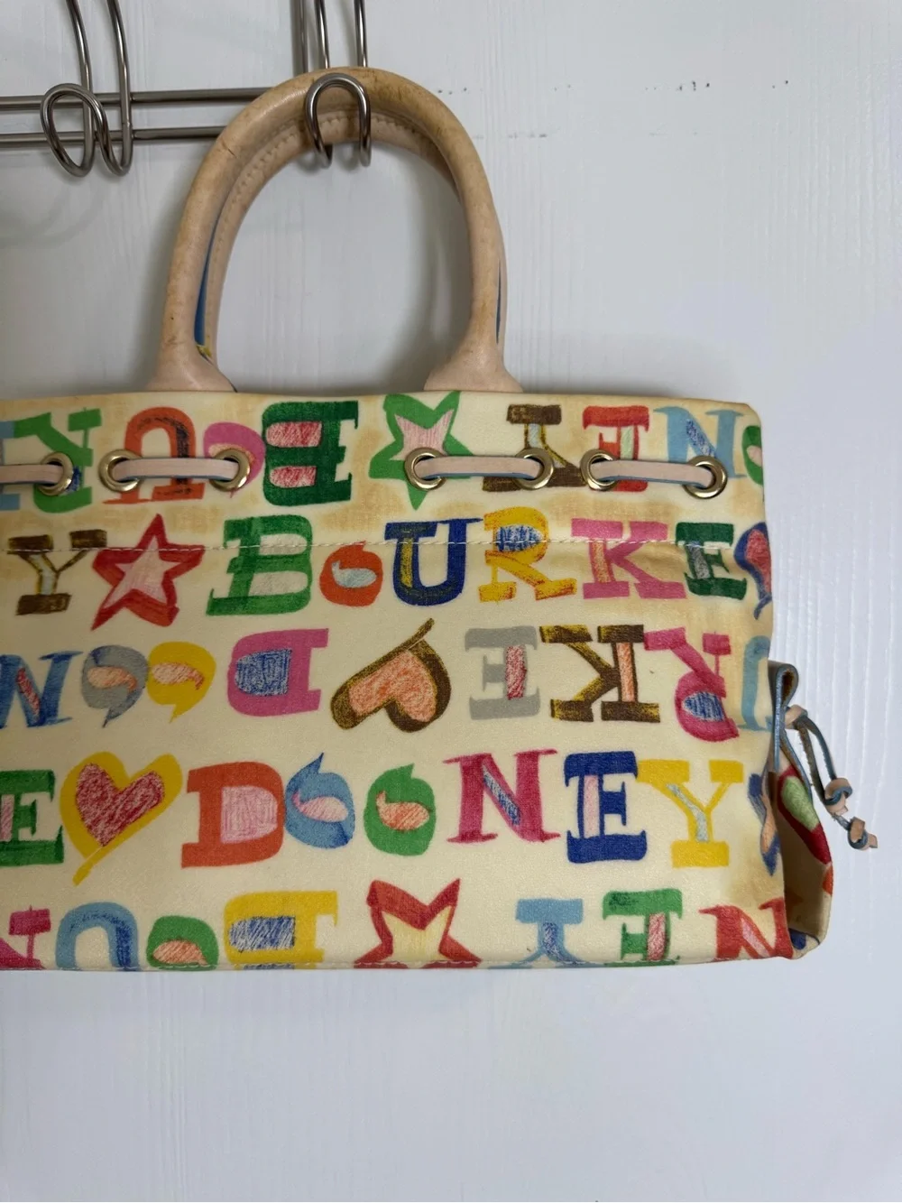 VTG Dooney And Bourke Graffiti Monogram Colorful Purse Coated Canvas Y2K Vintage